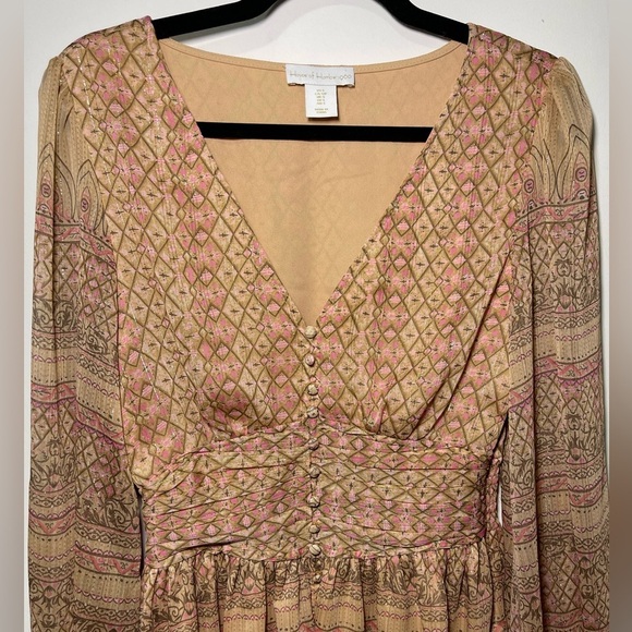 House of Harlow 1960 Women’s Shona Joy Metallic Shimmer Peasant Dress S - Picture 3 of 10